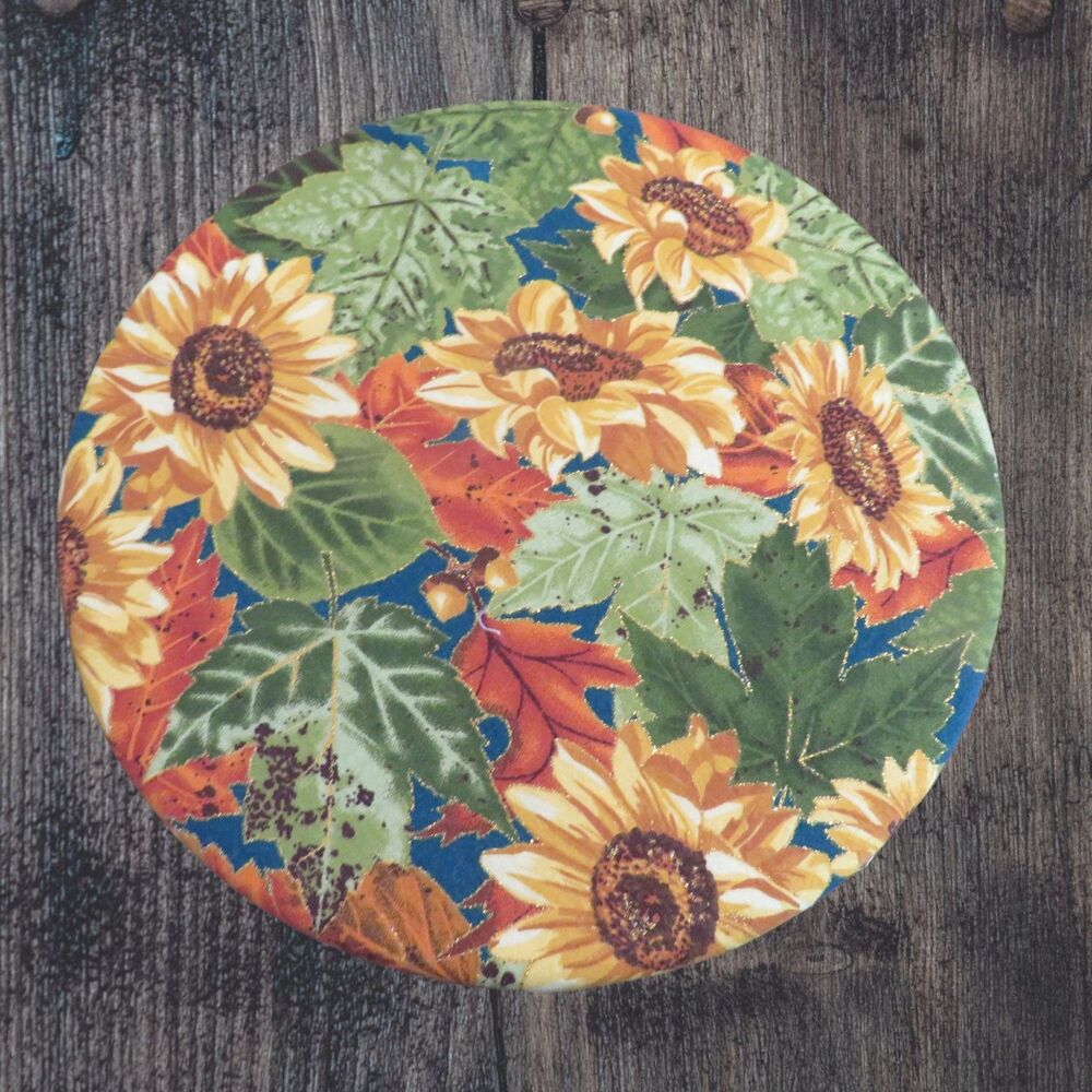 Kitchenaid Bowl Cover Sunflowers with GLITTER and Reversible Green Gingham